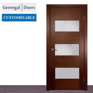 PG02 Custom glass flat Paint wood door