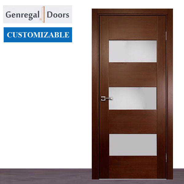 PG02 Custom glass flat Paint wood door