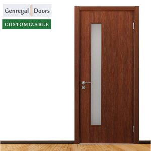 PG03 Custom glass flat solid wooden door