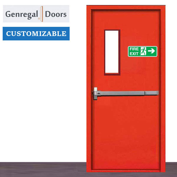 FSD03g Custom Single fire rated steel door with glass supplier