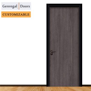 FW05 Custom grey flat fire rated wood door supplier