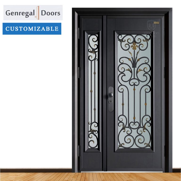 GD19 Custom Security steel glass villa door supplier