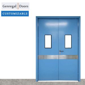 PB11 Custom Double seamless hospital steel door supplier