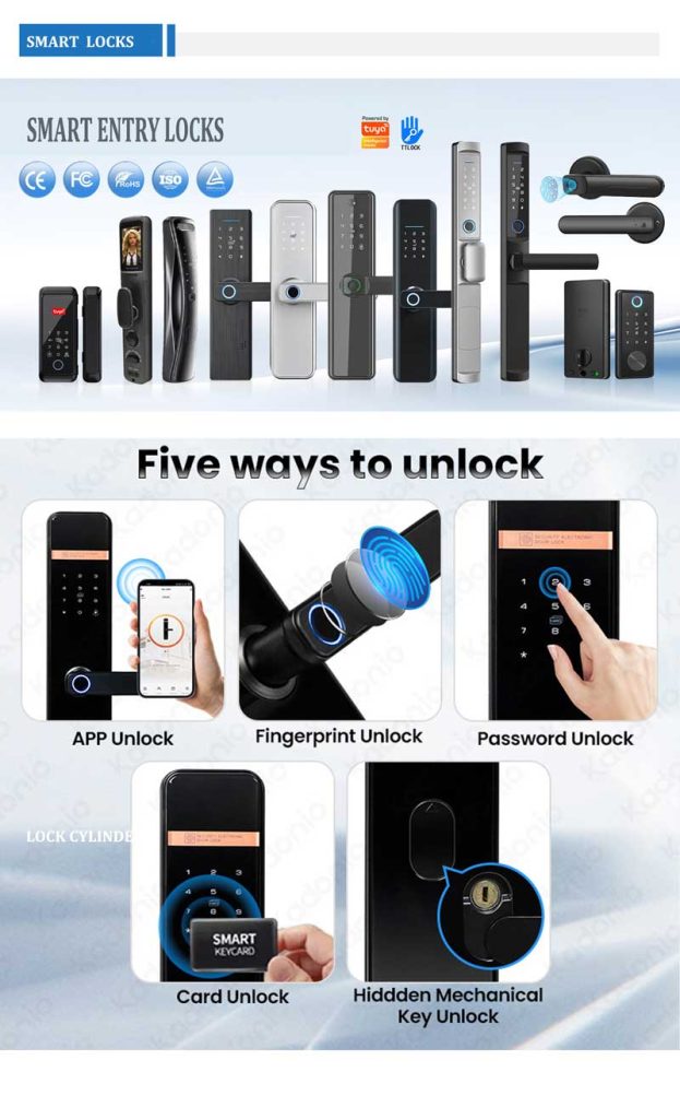 Mini Metallic Smart Lock Entry Smart locks - Custom Doors Supplier